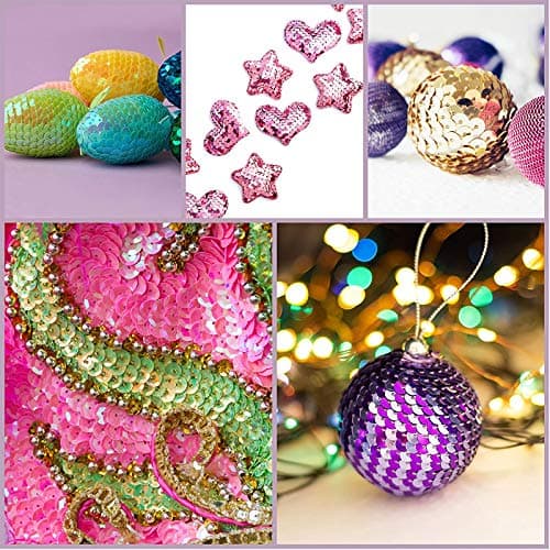 9 Rouleaux Ruban Paillette 4.5 m, Paillettes Ruban Rouleau Paillette Couleur Perles Paillettes Sequin, Couleur Rubans à Paillettes pour Loisirs Créatifs, Fabrication de Bijoux et Couture