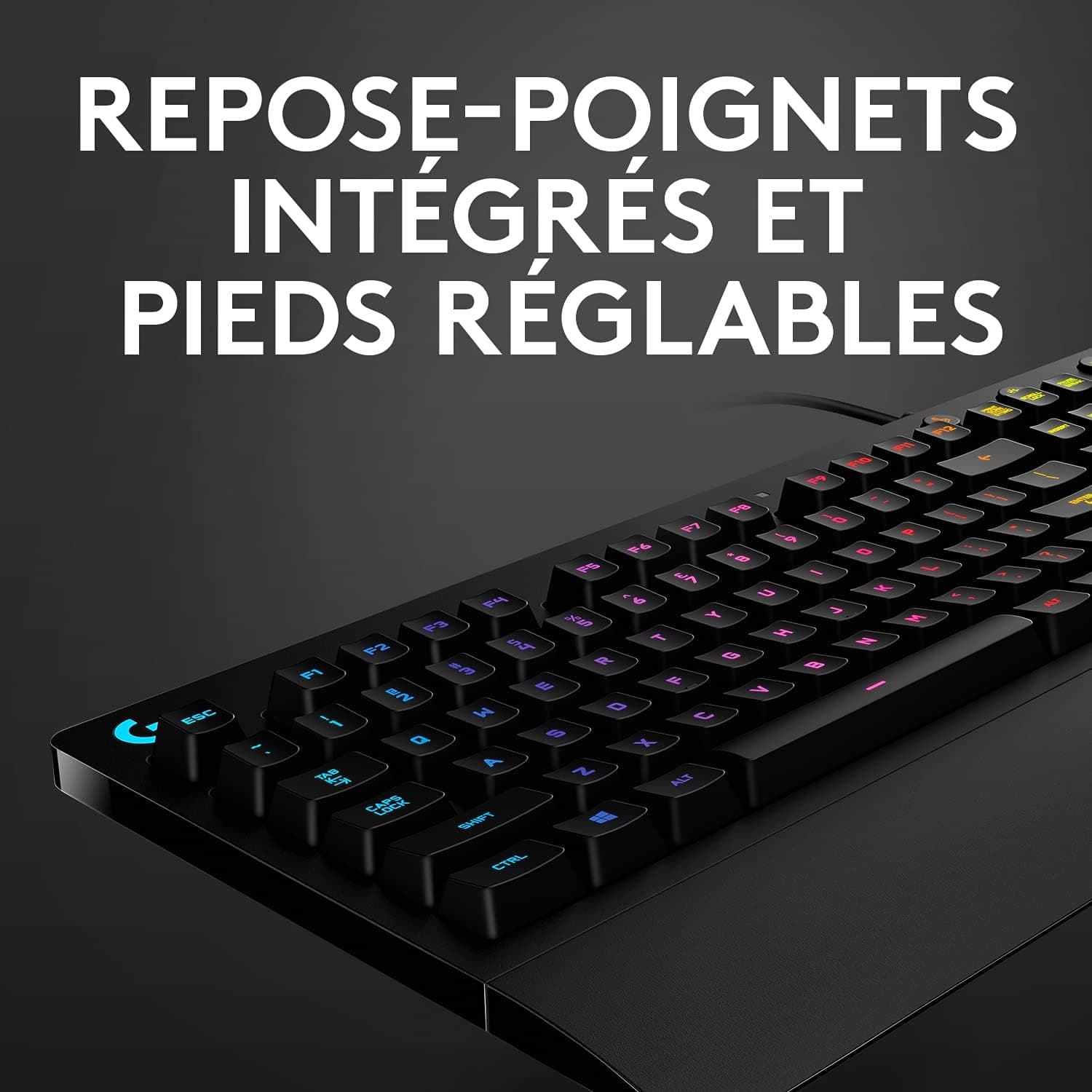Logitech G213 Prodigy, Clavier Gamer, Eclairage RGB LIGHTSYNC | Résistant aux Éclaboussures, Personnalisable, Commandes Multimédia Dédiées, Français AZERTY - Noir