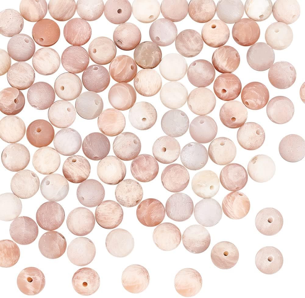 OLYCRAFT 100pcs Perles Pierre Soleil Naturelle Lisses Bracelet Collier | 6mm De DiamèTre, 1mm Trou, Pierre éNergéTique Vrac, Parfaites Pour Fabriquer Vos Bracelets, Colliers Et Boucles Artisanaux