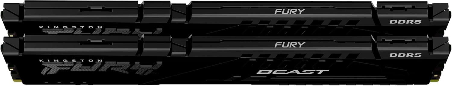 Kingston FURY Beast Noir DDR5 16Go (2x8Go) 6000MT/s CL36 DIMM Mémoire pour PC de Gamer Kit de 2 AMD EXPO et Intel XMP - KF560C36BBEK2-16