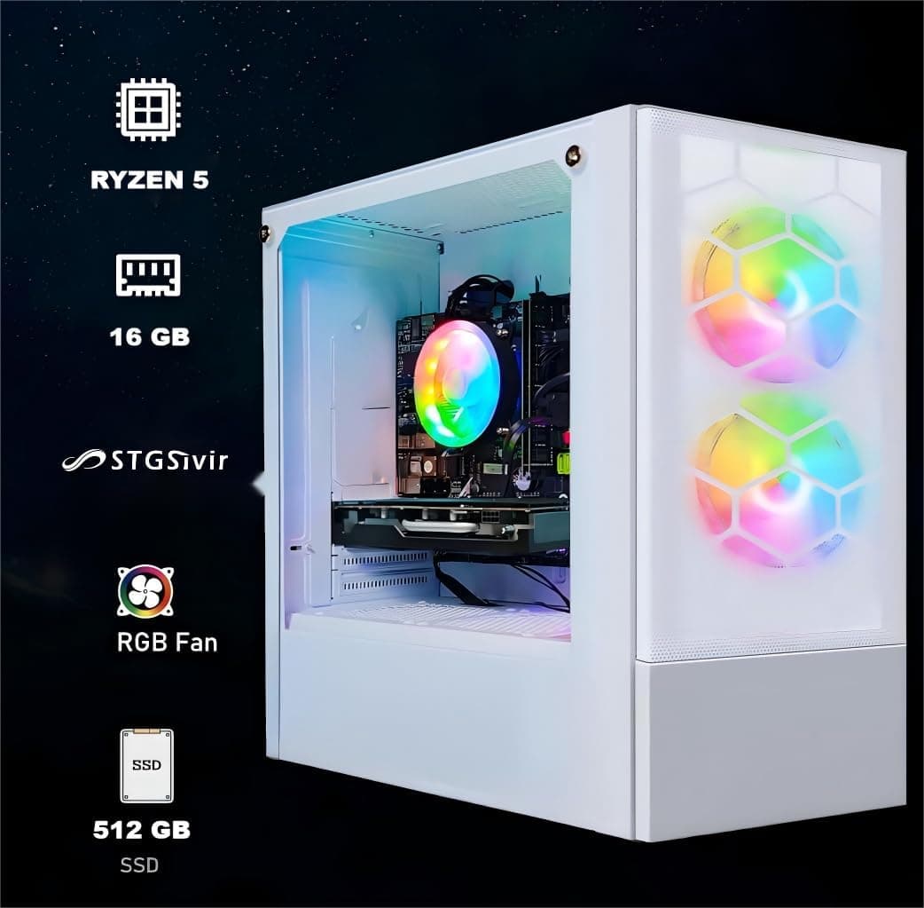 STGsivir PC Gamer Fixe, Ryzen 5 3400G, Vega 11,16G DDR4,512G SSD