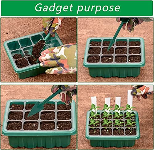 Lot de 8 serres d'intérieur - Bac de culture - Plateau de démarrage - 96 cellules - Mini serre - Plateau de démarrage - Mini propagateur pour semis - Vert