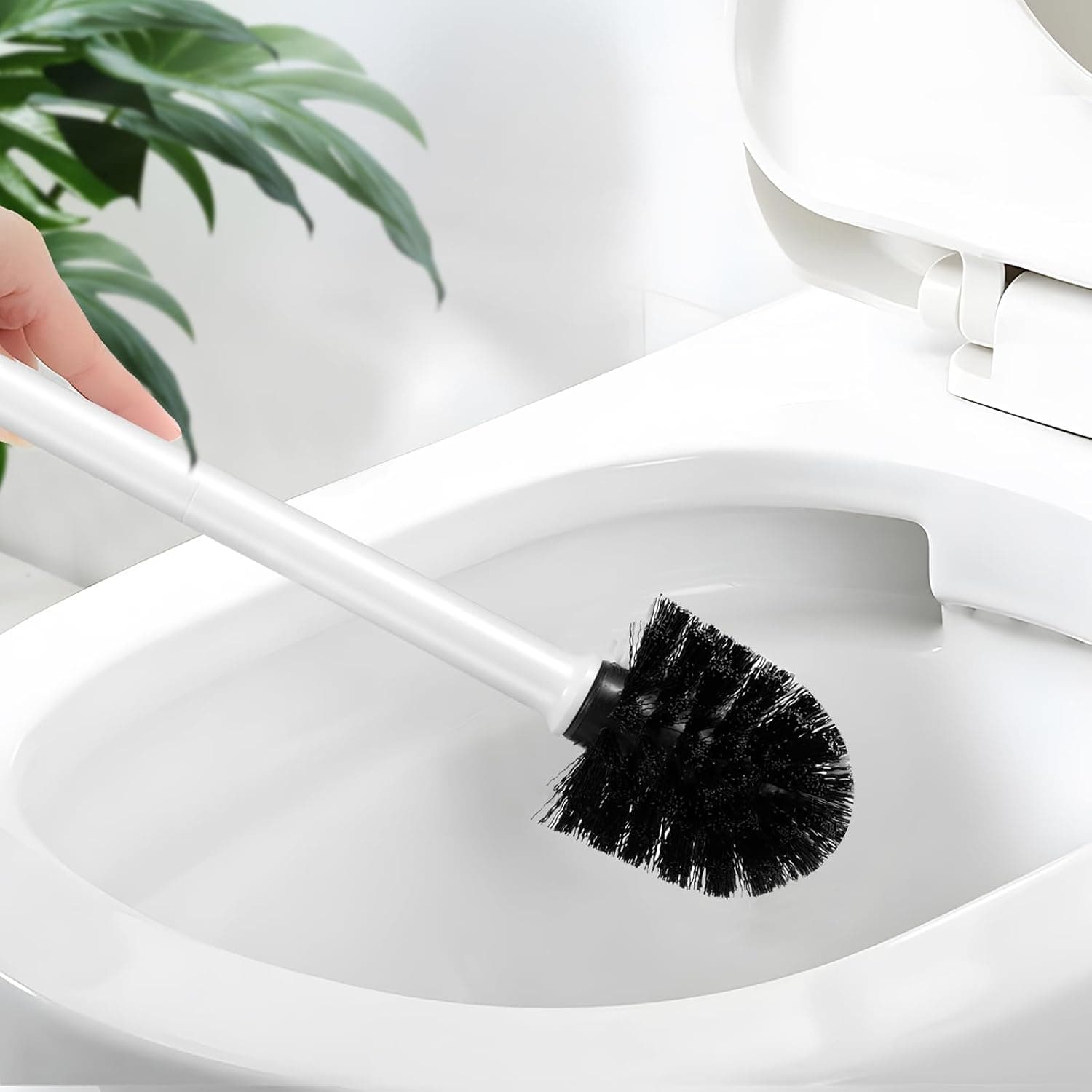 Carehabi Brosse WC avec Support - pour hôtel, hygiène dans la Salle de Bain - Blanc