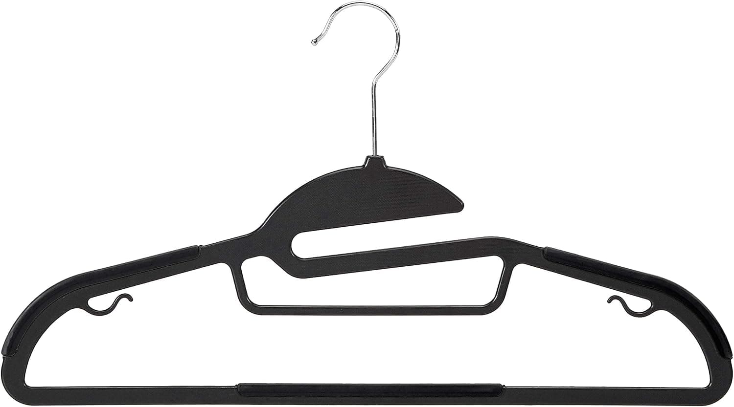 Amazon Basics Lot de 30 cintres en plastique ultra robustes antidérapants avec caoutchouc et barre horizontale, Gris