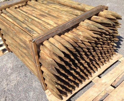 HaGa-Welt.de Piquet, poteau, poteau rond en bois, palissade, poteau de fixation