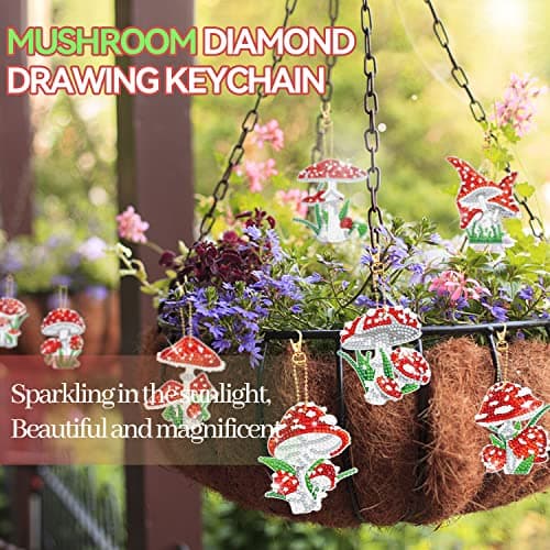 GMMG Diamond Painting Porte Clé 5D DIY Peinture Diamant Pendentifs Diamond Art Painting Keychain Kit pour Enfants Débutants Adultes (12 Pièces)