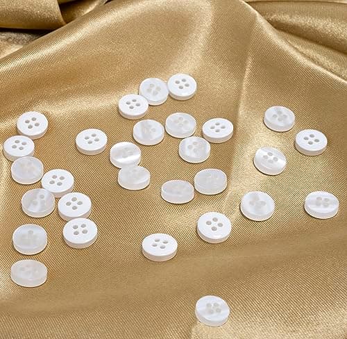 AERZETIX - C67902 - Lot de 30 Boutons à coudre ronds Ø11.5 mm à 4 trous - 18L L18 - en plastique - ouverture 1.8 mm - couleur blanc - création de vêtements loisirs créatifs mercerie décoration