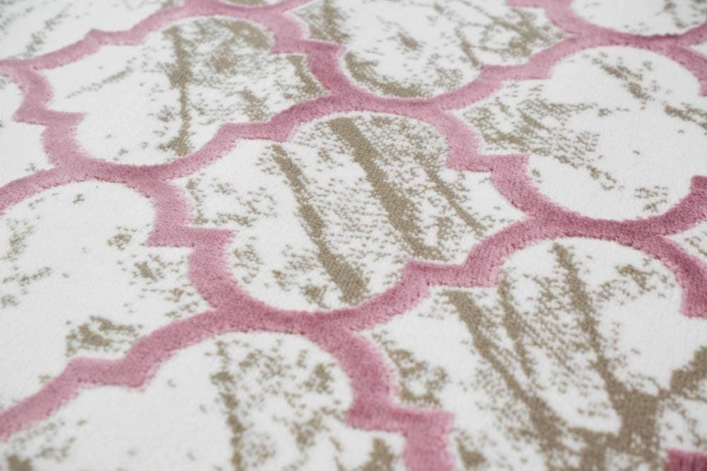Tapis designer tapis moderne motif marocain en beige rose Größe 80 x 300 cm