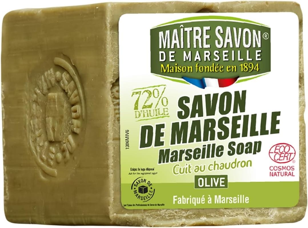 Maitre Savon de Marseille - Véritable Savon de Marseille à l'olive - 300g - ECOCERT Cosmos Natural (Lot de 4)