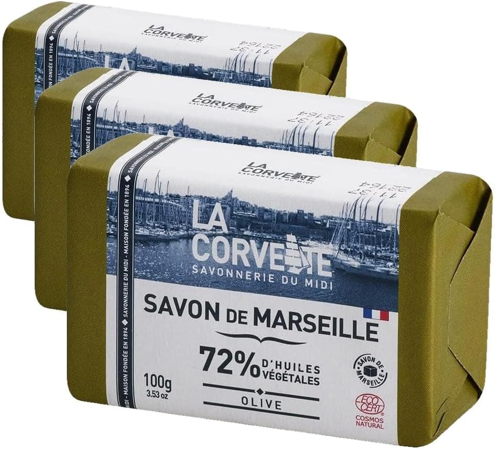 La Corvette Savon de Marseille Olive 100 g (Lot de 3)
