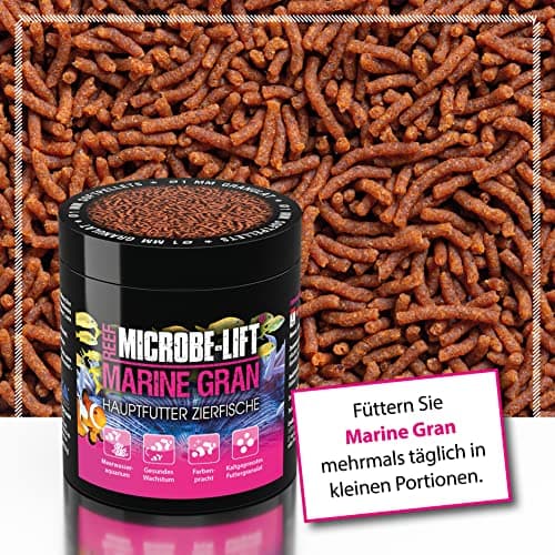 Microbe-Lift Marine Gran - 500 ML - Nourriture pour Poissons en granulés Souples de Haute qualité, favorise la Coloration et la Croissance des Poissons d'eau de mer, pressée à Froid.