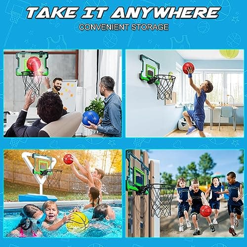 OKKIDY Panier de Basket Lumineux avec Panneau D'Affichage Èlectronique LED, Petit Jeu de Basket Jouet Sportif pour Enfants Adolescents Adultes, Idée de Cadeau 6, 7, 8, 9, 10, 12+ Ans Filles Garçons