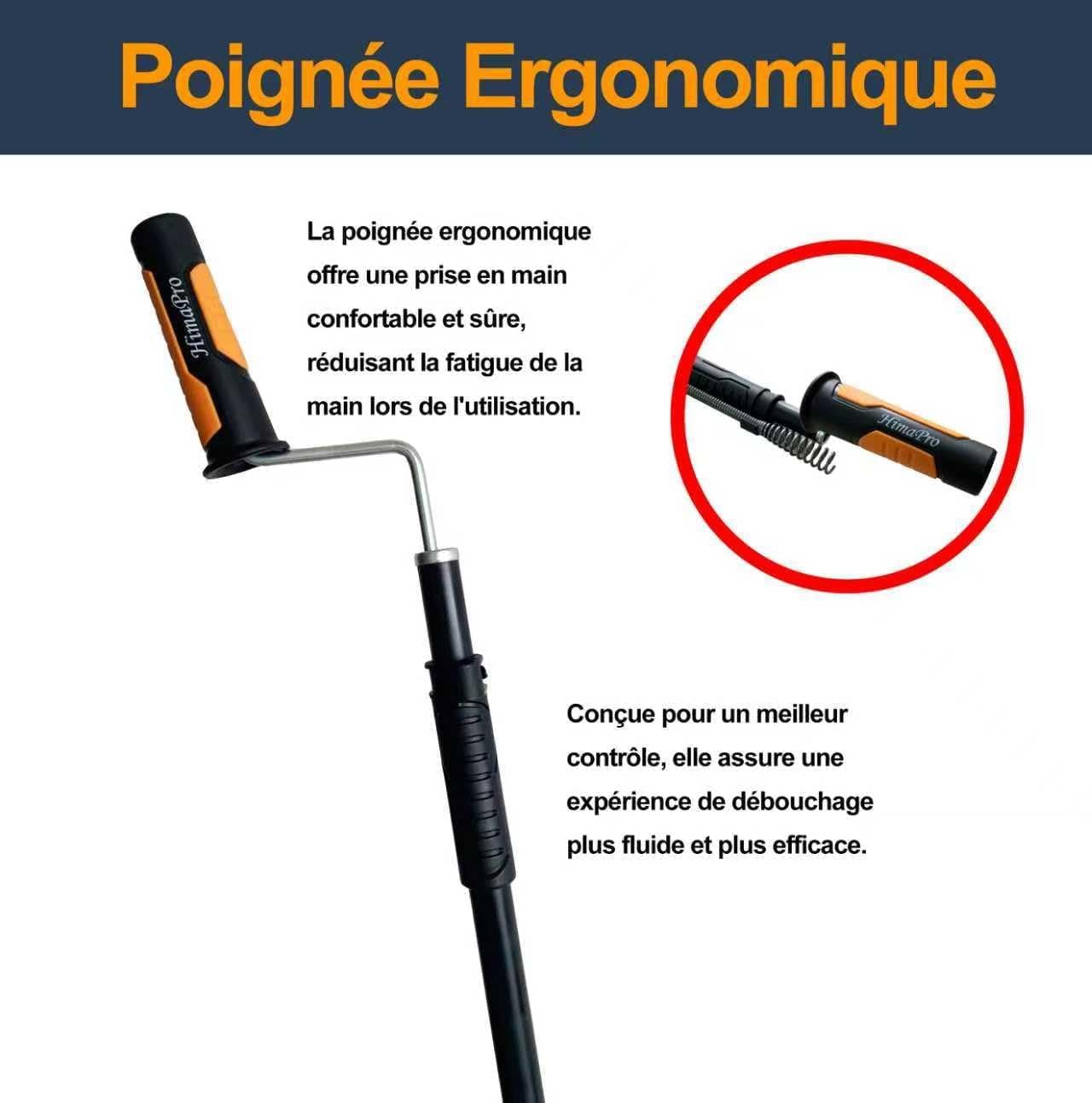 HimaPro Furet de Toilette Professionnel – Furet à Canalisations 0.9 m pour Débouchage des WC