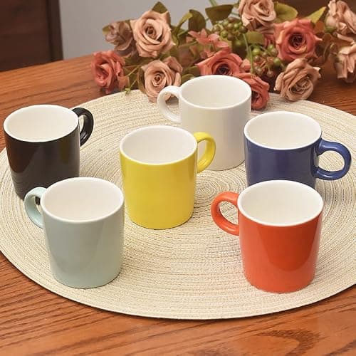 homEdge Lot de 6 mini tasses à expresso Procelain en céramique pour expresso, thé, 120 ml, bleu marine
