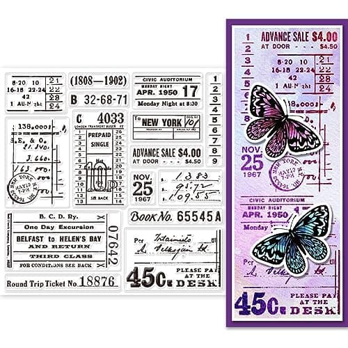 GLOBLELAND Tampons Transparents avec Fond de Texte Vintage Feuilles de Tampons en Gaufrage en Silicone pour Bricolage Scrapbooking et Fabrication de Cartes Décoration Artisanale en Papier