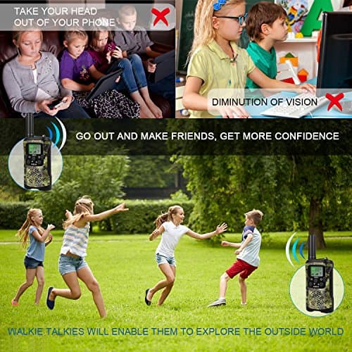 Jouets Garçon 4-12 Ans Talkie Walkie Enfants 8 Canaux Radio Bidirectionnelle avec LCD Lampe pour Aventure Camping Jouet Exterieur Anniversaire 5 6 7 8 Ans Cadeau Garçon
