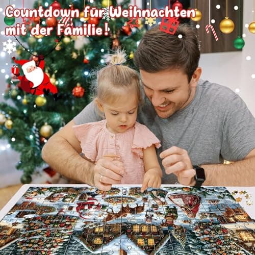 YongSral Calendrier de l'Avent Puzzle 2024, 1008 Pièces Puzzle de Noël 24 Jours Compte à Rebours, Calendrier Avent Puzzle, Calendrier Avent Casse Tete, Cadeaux de Noël pour Adultes et Enfants