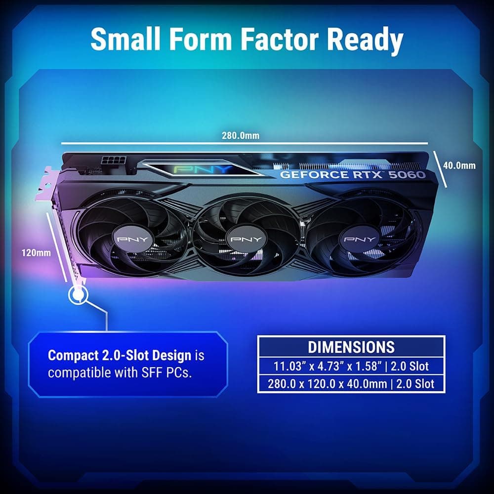 PNY Carte Graphique GeForce RTXTM 5060 8Go ARGB OC Triple Fan DLSS 4