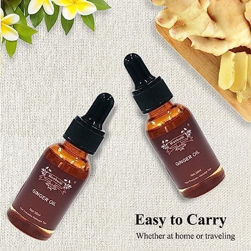 Huile de Massage, Huile de Gingembre, Huile de Massage de Drainage Lymphatique, Essentielle Huile pour Réchauffer, Détendre, Masser, Huile de Massage pour Soulager des Douleurs Articulaires