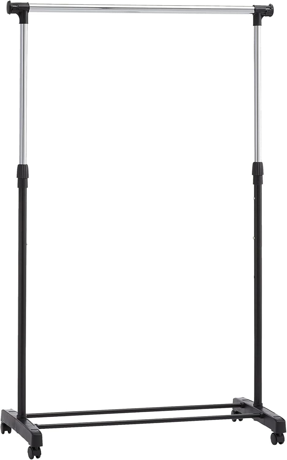 Amazon Basics Portant à vêtements sur roulettes, chrome, 91.5-145cm x 42cm x 134-161 cm