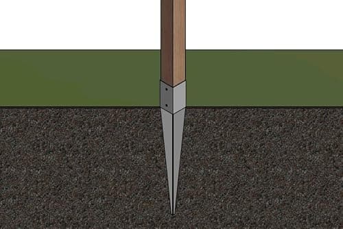 NAJDER Support de Poteau à Enfoncer, Douille à Enfoncer Ancre de Sol pour Poteaux Carrés Bois 60x60 mm, Longueur 750 mm, Acier Galvanisé à Chaud, Fixation Clôture, Balançoire, Pergola