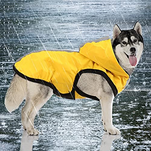Idepet Imperméable imperméable pour Chien 2 en 1,Combinaison légère pour Animaux de Compagnie Chien à Capuche Poncho de Pluie Respirant à Couverture intégrale pour Petits Chiens de Taille Moyenne