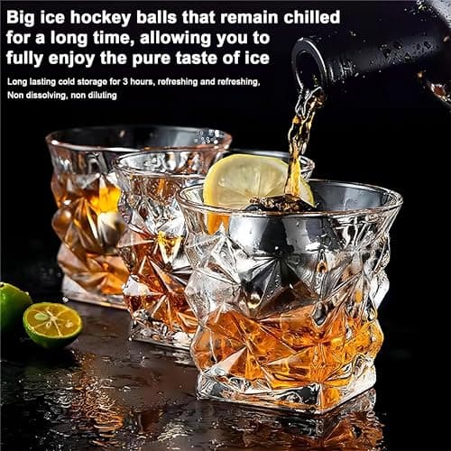 2 Pièces 55mm Sphères de Glace en 304 Acier Inoxydable, Boules de Glaçon Réutilisables, Rond Whisky Ice Stones, Boules Congelés en Métal, Glaçons à Whisky avec Boîte de Rangement, pour Cocktails (A)