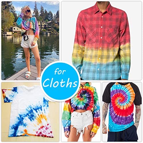 Tie Dye Kit 18 Couleurs - Peinture Teinture Textile de Tissu Vives pour Enfants et Adultes DIY Peinture de Vêtements - Poudres Graffiti Dye Permanent Tout-en-1 pour T-Shirts, Chemise, Fête, Hoodie