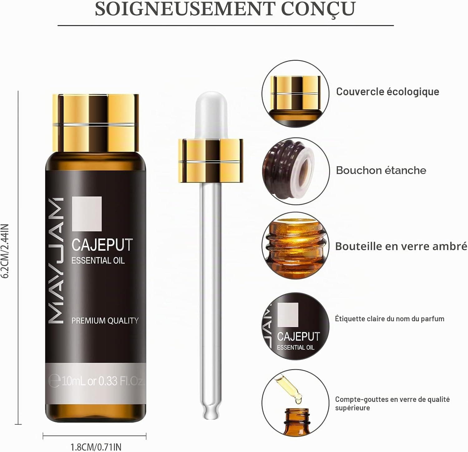 MAYJAM Huile Essentielle de Cajeput pour Diffuseur 10ML