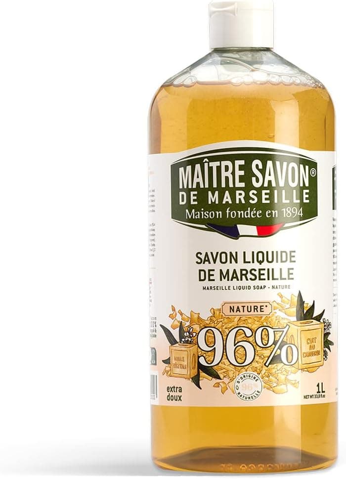 Maître Savon de Marseille - Savon de Marseille liquide Nature- 1L - 96% d'origine naturelle