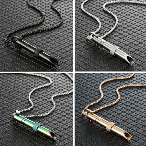 Zilynhom Collier de respiration, accessoires de méditation pour la pleine conscience, soulagement de l'anxiété et du stress, se calmer, changer d'attention, relaxation (Black)