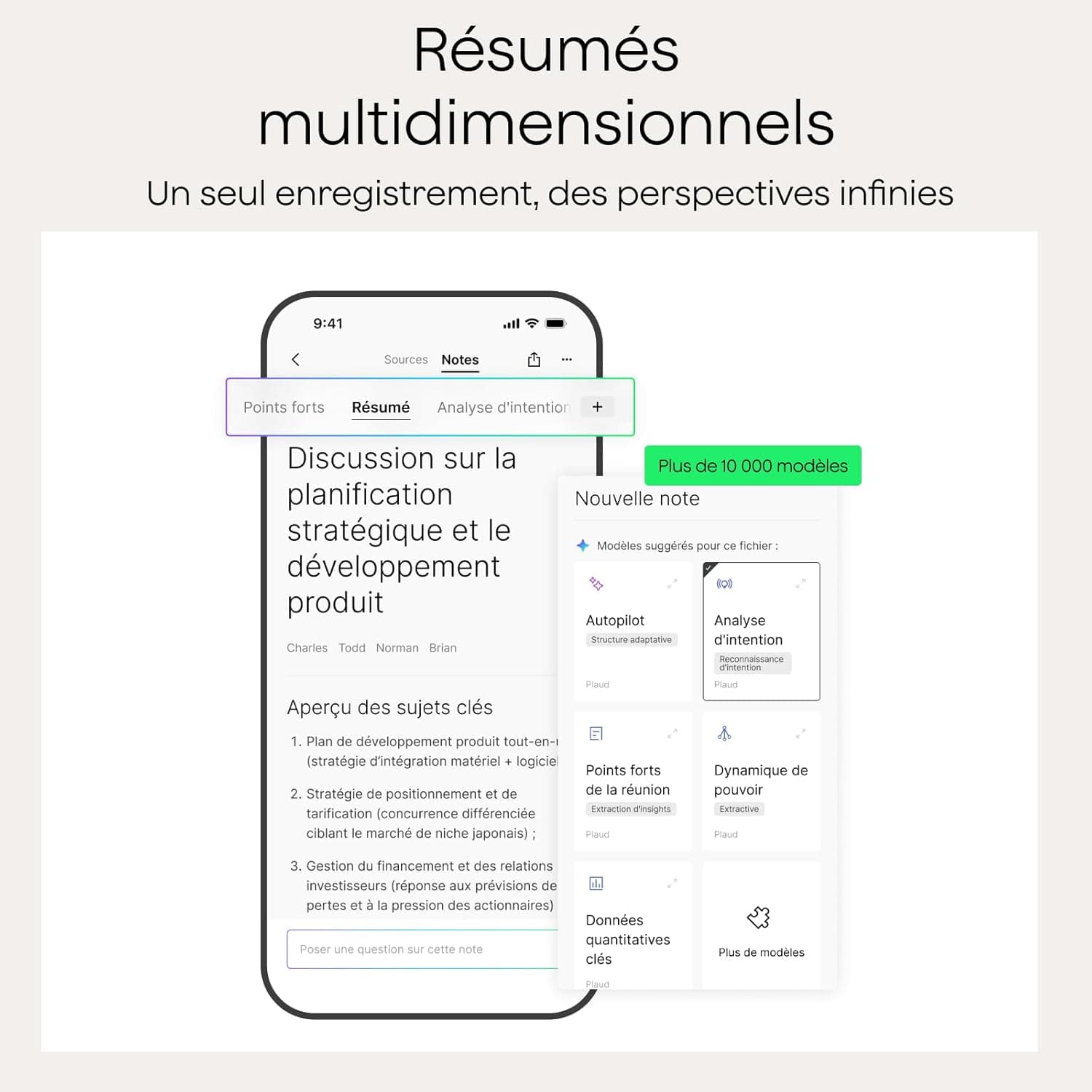 Plaud Note Pro Enregistreur Vocal IA Dictaphone avec Transcription Argent | Résumé IA Saisie multimodale Jusqu’à 50h d’Enregistrement Teams Conçu pour Conférences Réunions Appels Étui Inclus