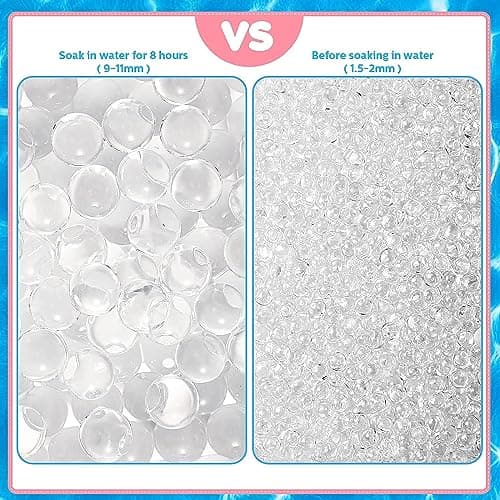 Daover Perles d'eau, 50.000 pièces Perle D’Eau Transparente pour Décoration de Vases, Fabrication de Bougies Flottantes, Bille d'eau Transparente pour Vase Decoratif, Billes Hydrogel