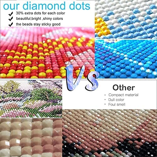 4 Pièces Peinture Diamant 5D, Kit Complet de Peinture Diamant, Broderie Diamant Kit Complet, DIY Diamant Painting Arts Artisanat Peinture Photos Décoration, pour Maison, Bureau, Décorer (30 x 40 cm)