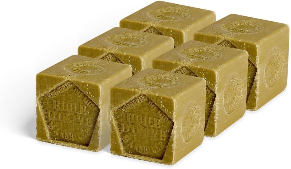 La Corvette, Lot 6x500g Cube de Savon de Marseille Olive – Sans emballage plastique...