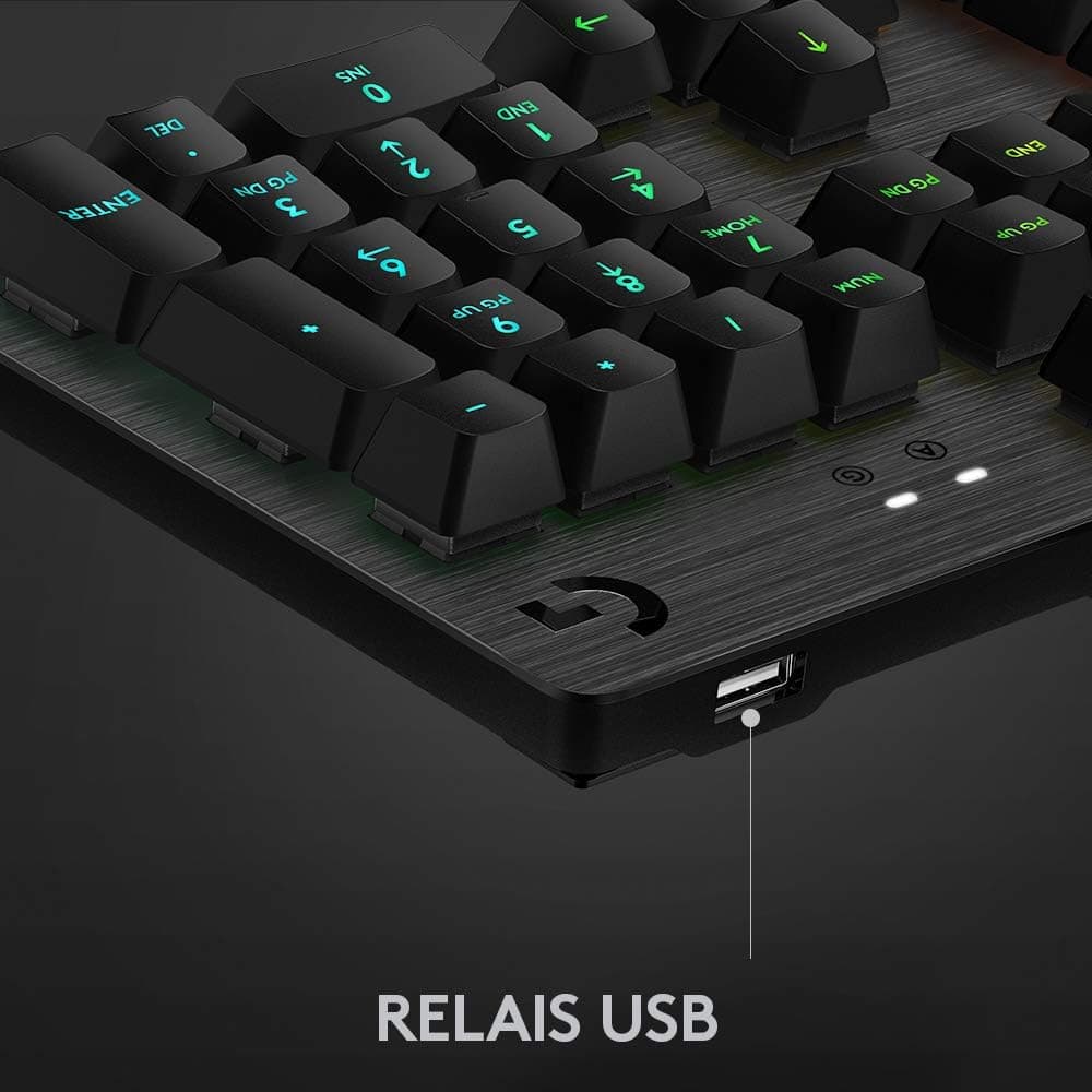 Logitech G512 Clavier Gamer Mécanique | RGB LIGHTSYNC, Switchs GX Brown, Aluminium 5052, Touches de Fonction, Relais USB, Français AZERTY - Noir