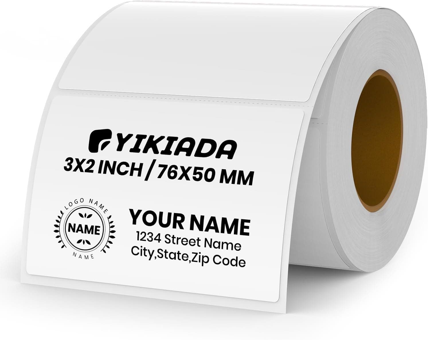 Étiquettes thermiques blanches en vinyle de 50 × 76 mm, rouleau rectangulaire auto-adhésif, adhésif pour adresses, résistant à l'eau, pour nom, code-barres, code QR, DIY, 500 unités