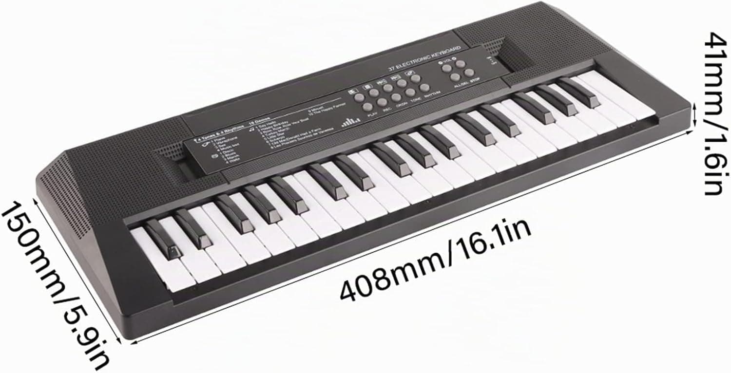 Clavier de musique de piano professionnel et exquis à 37 touches de 16,1 pouces * 5,9 pouces * 1,6 pouces, adapté aux amateurs de musique