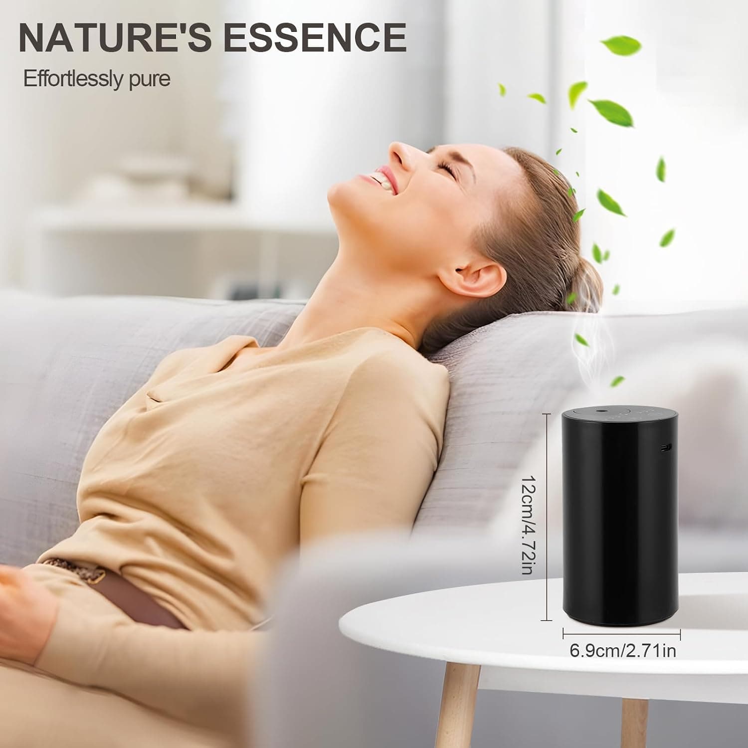 UrbanHomes Diffuseur Huiles Essentielles, Huile Essentielle, Diffuseur Parfum Maison, Huile Essentielle pour diffuseur, Diffuseur Electrique Parfum Maison, avec 3 Modes, Fonction USB Portable, Noir
