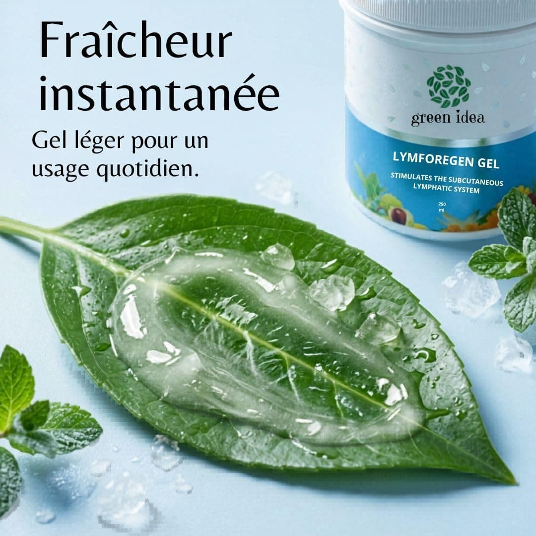 Green idea - Gel Lymforegen - Stimule le système lymphatique avec 15 herbes et huiles essentielles - régénération efficace - favorise le drainage lymphatique - Formule active d'herbes (200)