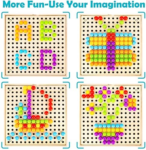 SunAurora Jeu de mosaïque pour enfants, avec 240 perles à emboîter, jeu éducatif créatif pour garçons et filles à partir de 2 ans