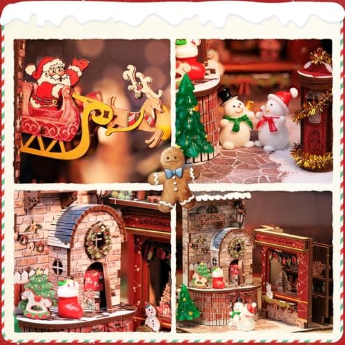 CUTEBEE Kit de maison de poupée DIY Book Nook avec protection contre la poussière et lumière LED – Kit de maison miniature à faire soi-même, serre-livres d'art en bois, kits de modèle pour adultes à