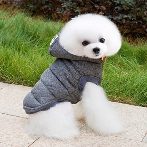 Selmai Manteau à capuche élégant pour petits chiens, vêtements pour chiens (Ce style est petit, veuillez choisir une taille plus grande)