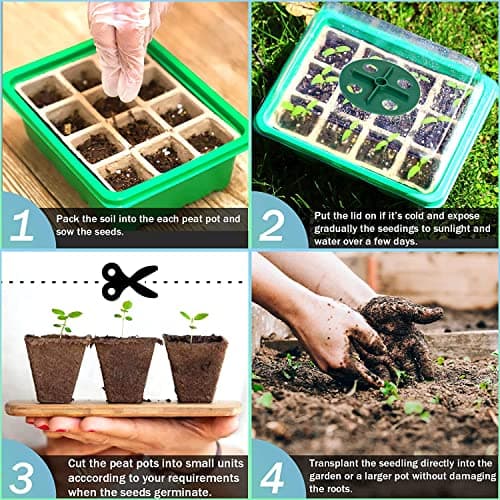 10 Pièces Mini Serre pour Plantes,120 Trous Bac à Semis Biodegradable Pot,Boîte de Culture avec Couvercle et Ventilation Durables,Plateaux de semis Kit de démarrage,Plateau de Semis Hydratant