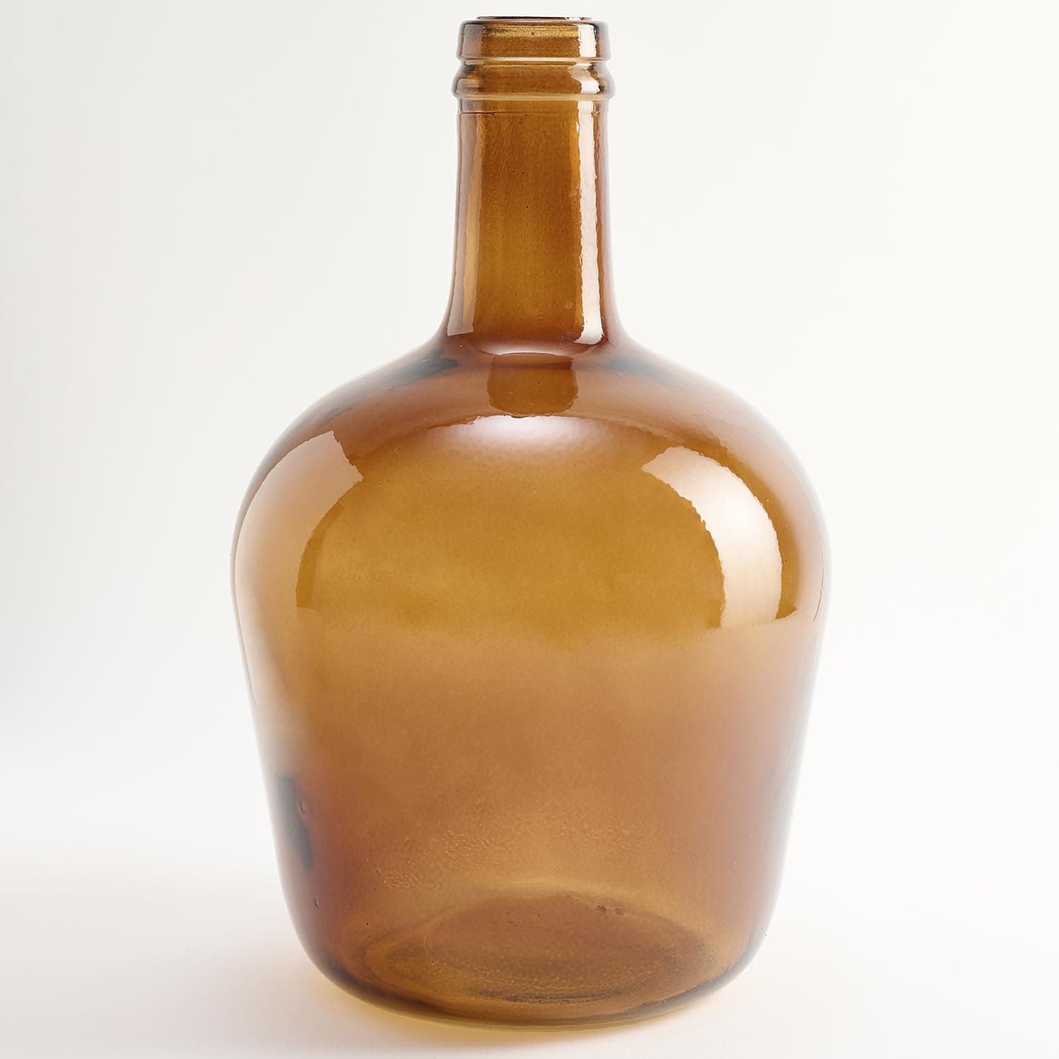 Pot en verre Damajuana Artisanal 4L Lisa - Bouteille en verre style méditerranéen pour décoration de maison comme vase ou vase (Ambré)