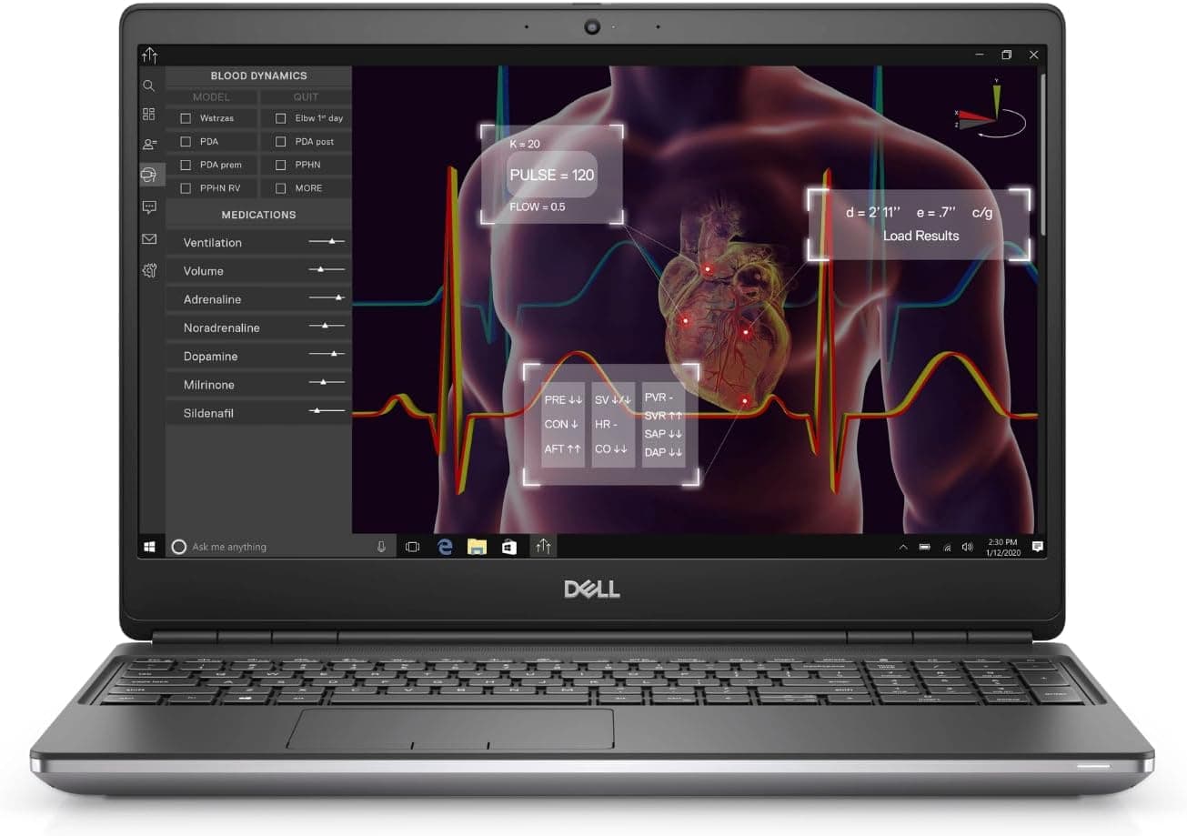 Dell Precision 7550 15,6" 1920 x 1080 Full HD Intel Core i7 10850H 512 Go SSD Disque dur 32 Go de mémoire Windows 11 Pro Graphique NVIDIA Quadro T1000 Ordinateur portable (Reconditionné)