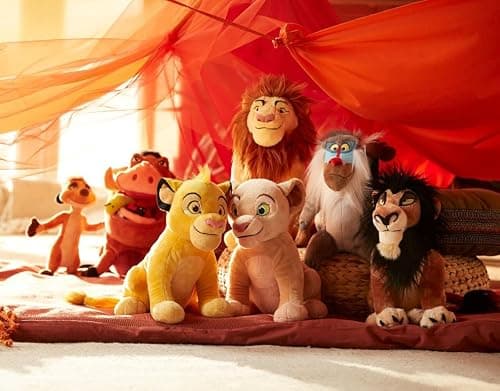 Disney Store Peluche Simba de Taille Moyenne, Le Roi Lion, 33 cm, Personnage câlin en Peluche, Petit Lion avec détails brodés et Toucher Doux