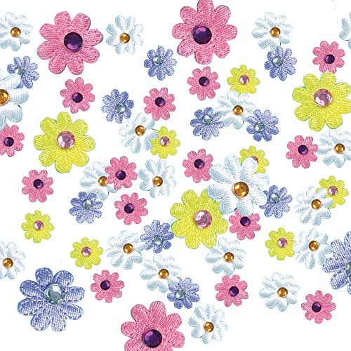 Baker Ross Fleurs Strass Autocollantes Satinées - Lot de 60, Loisirs Créatifs pour Enfants (E8826)