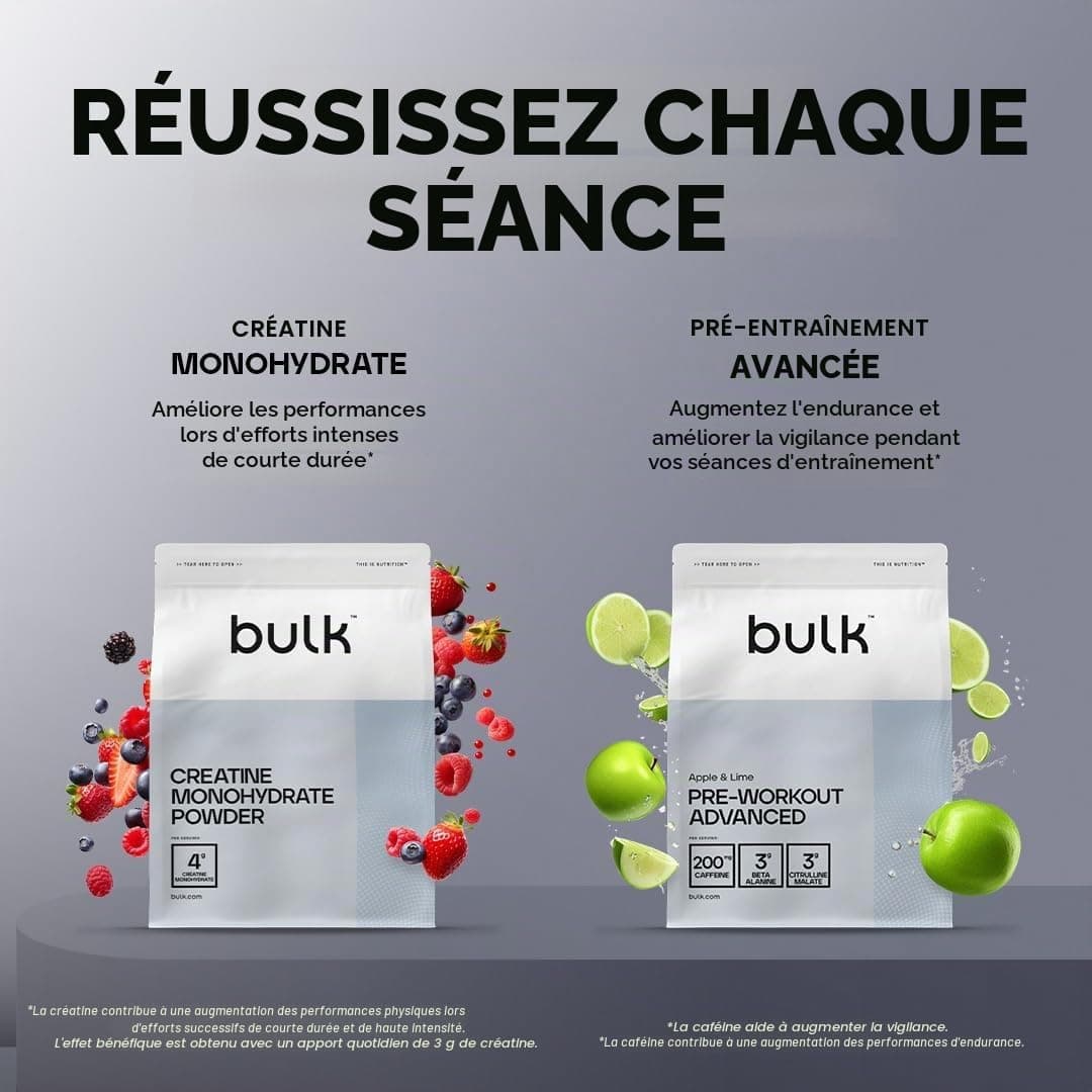 Bulk Protéines De Lactosérum Essentielles, Vanille, 1kg, 28 Portions, Lisse et onctueux, Idéal pour les shakes, Smoothies et pâtisseries, Les emballages peuvent varier