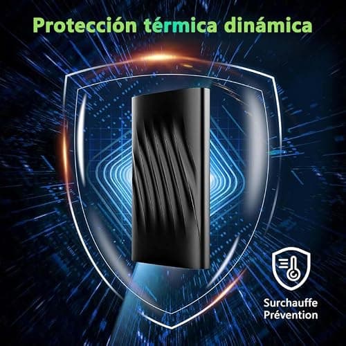 TONOS Disque Dur Externe 2To, Disque Dur Externe Portable, Ultra-Mince 2, 5" Disques Durs Externes, pour PC, TV, Ordinateur Portable, Bureau, Windows-Noir